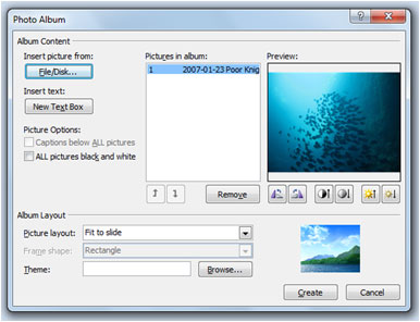 create photo album in powerpoint for mac